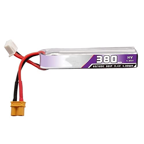 ERNP 11.4V 380mAh Max 120C 3S HV Lipo Battery XT30U-F Plug and for FullSpeed TinyLeader whoop3S RC FPV Drone Parts