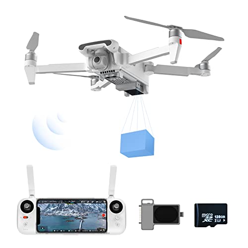 FIMI X8SE 2022 V2 Drone with Camera for Adults, GPS 4K Foldable RC Quadcopter, 35-min Flight Time, 10km Video Transmission, 48MP Photo, Follow me, 3-Axis Gimbal（1 Battery+128GB SD Card+Megaphone）