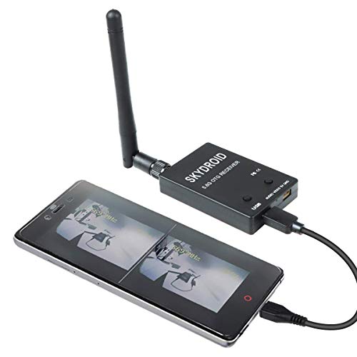 FPV Receiver 5.8G 150CH OTG Receiver UVC Video VTX 5dBi SMA Female Plastic for Android Smart Phone PC Monitor Black