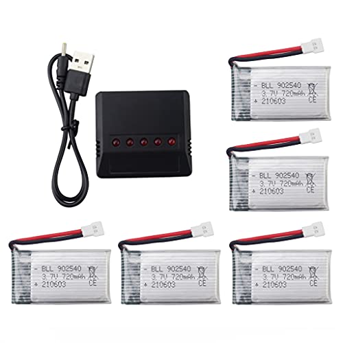 sea jump 5in1 Charger+5pcs 3.7V 720mah Battery for Syma X5c X5c-1 X5 X5sc X5sw H5c V931 S5c Fq36 UFO 3000 UDI U45 U45w T5w Jjrc H42 Ss40 Goolrc T32