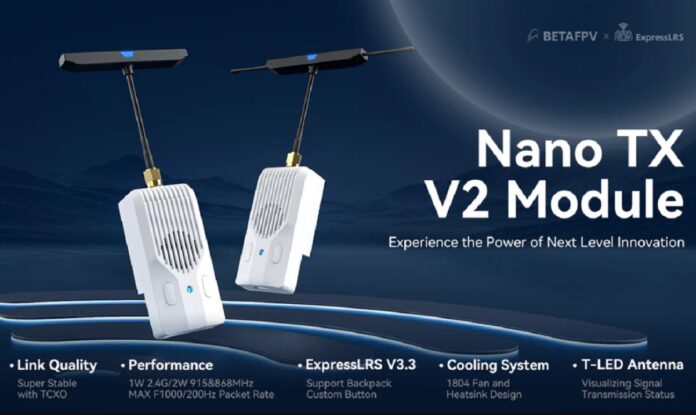 BetaFPV Nano TX V2: первый ELRS мощностью 2 Вт с антенной T-LED